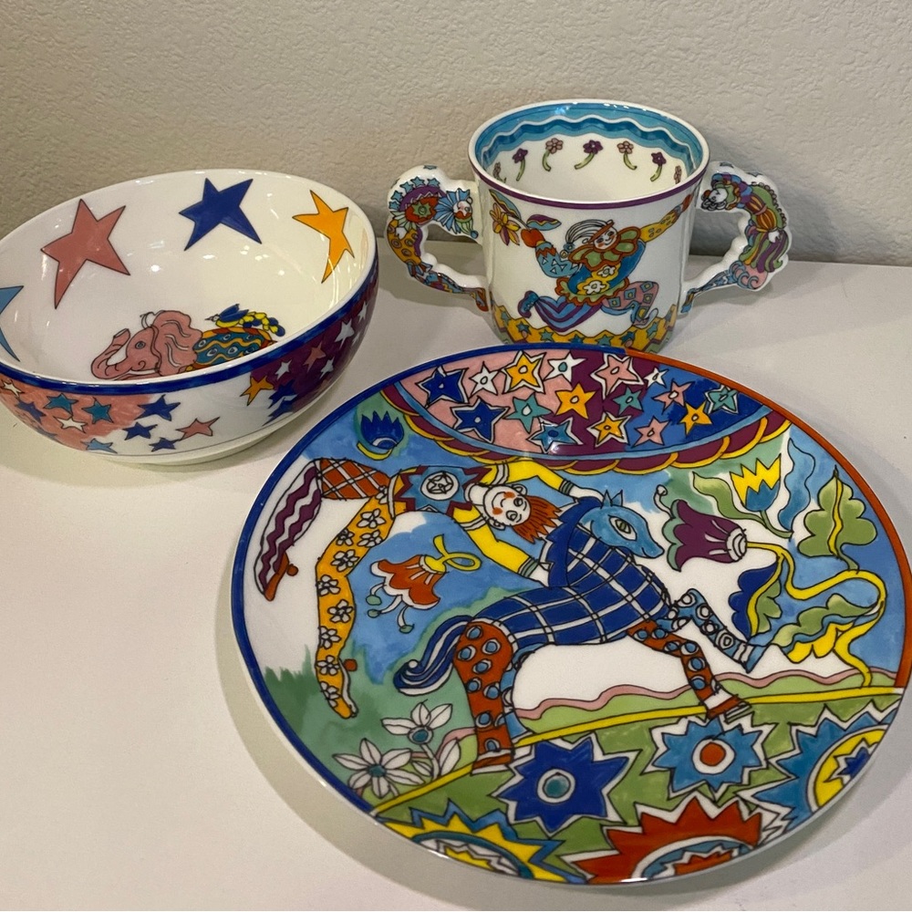 Tiffany & Co. “Fantasy” children’s set. Cup, plate, and bowl.